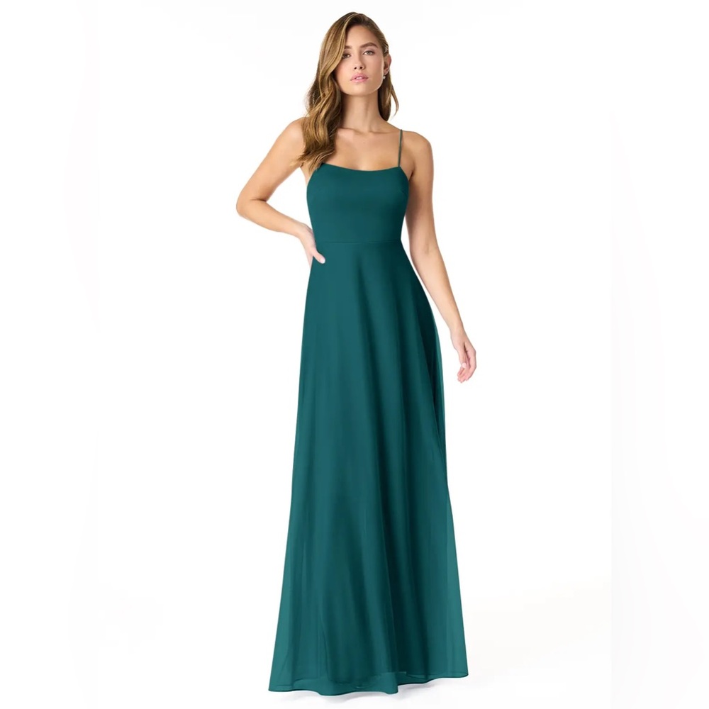 AZAZIE RAE Peacock A-Line Bow Mesh Dress in size 6